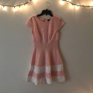 Juniors’ lace fit and flare dress